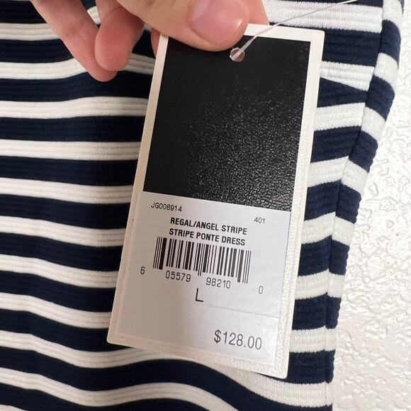 Juicy Couture Regal Angel Stripe Ponte 2 Piece Dress Jacket Set Size L - Picture 15 of 16